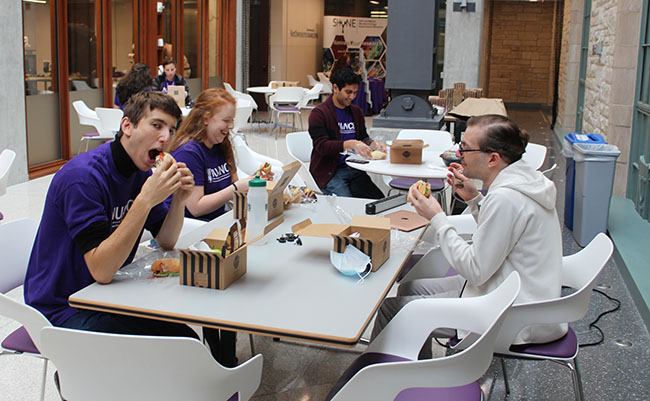 Staff eating lunch