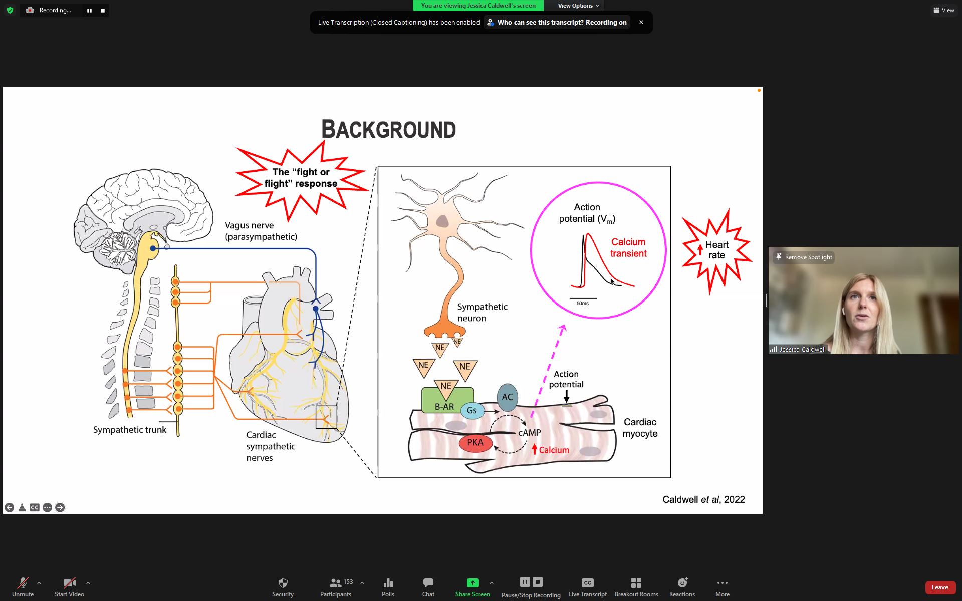 Dr. Jessica Caldwell, Postdoctoral Scholar, University of California, Davis presenting her talk: Using Macroscale Optical Mapping and FRET to Understand Cardiac Arrhythmia Mechanisms"