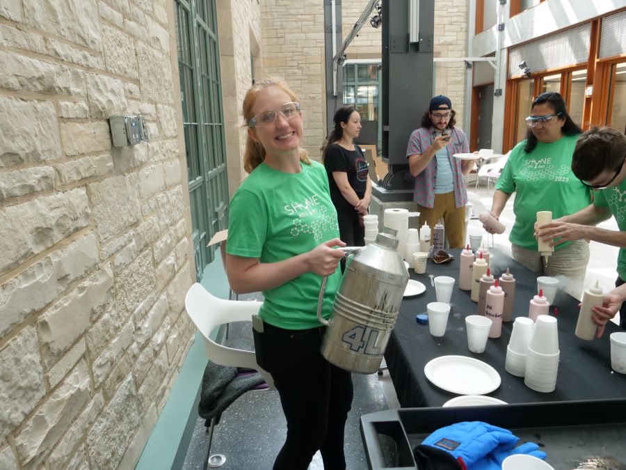 Tirzah Abbott with Liquid Nitrogen